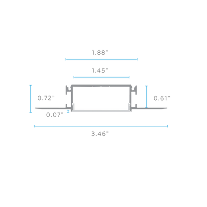 LUXRITE - LR43080 - 4Luxrite LR43080 Recessed LED Tape Mud In Channels 1.45"