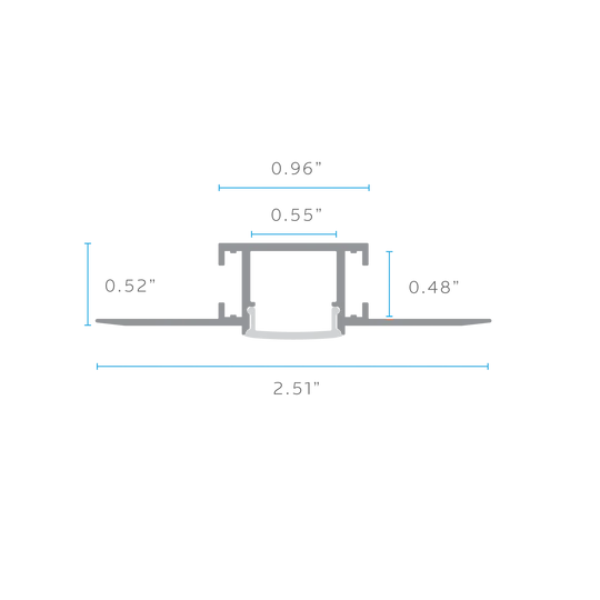 LUXRITE - LR43096Luxrite LR43090 Recessed LED Tape Mud In Channels .55"