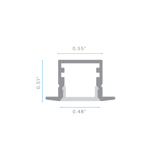 LUXRITE - LR43150 - 4Luxrite LR43150 Recessed Mount LED Tape Channels .48"