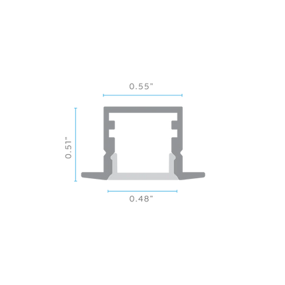 LUXRITE - LR43150 - 4Luxrite LR43150 Recessed Mount LED Tape Channels .48"