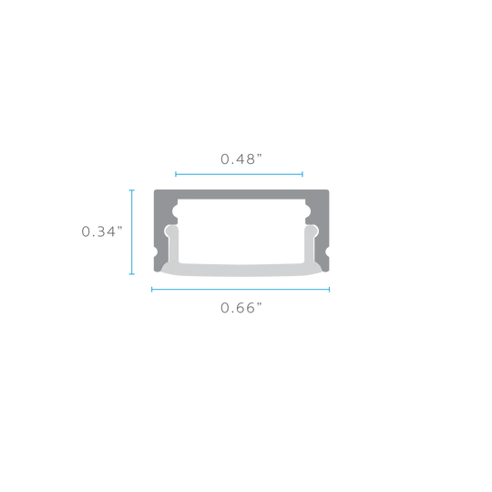 LUXRITE - LR43200 - 4Luxrite LR43200 Shallow Surface Mount LED Tape Channels .48"