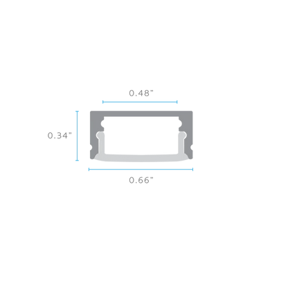 LUXRITE - LR43200 - 4Luxrite LR43200 Shallow Surface Mount LED Tape Channels .48"