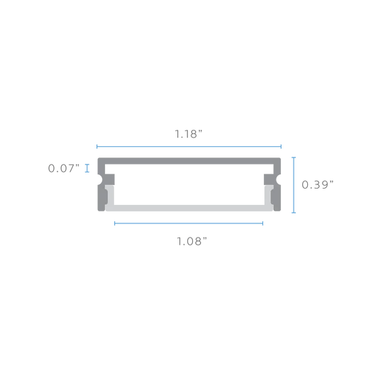 LUXRITE - LR43210 - 4Luxrite LR43210 Wide Surface Mount LED Tape Channels 1.08"