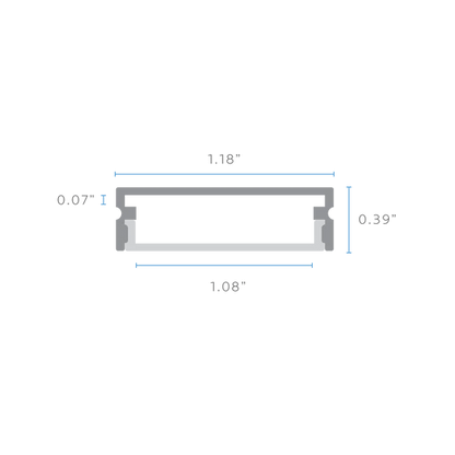 LUXRITE - LR43210 - 4Luxrite LR43210 Wide Surface Mount LED Tape Channels 1.08"