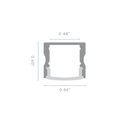 LUXRITE - LR43220 - 4Luxrite LR43220 Mini Deep Surface Mount LED Tape Channels .48"