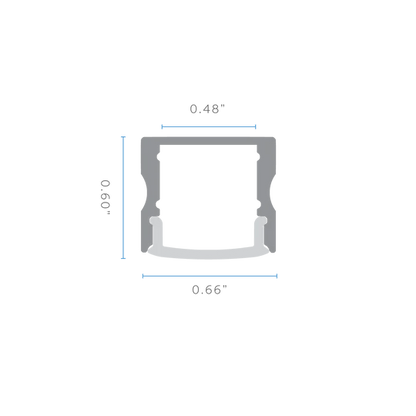 LUXRITE - LR43220 - 4Luxrite LR43220 Mini Deep Surface Mount LED Tape Channels .48"