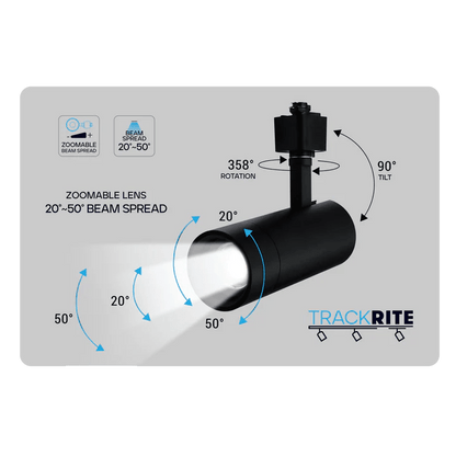 LUXRITE - LR43870Luxrite LR43870 10W 2" Zoomable H - Track Head Selectable CCT