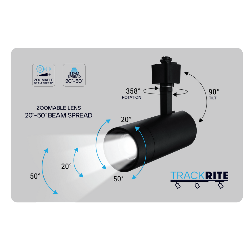LUXRITE - LR43871Luxrite LR43871 10W 2" Zoomable H - Track Head Selectable CCT