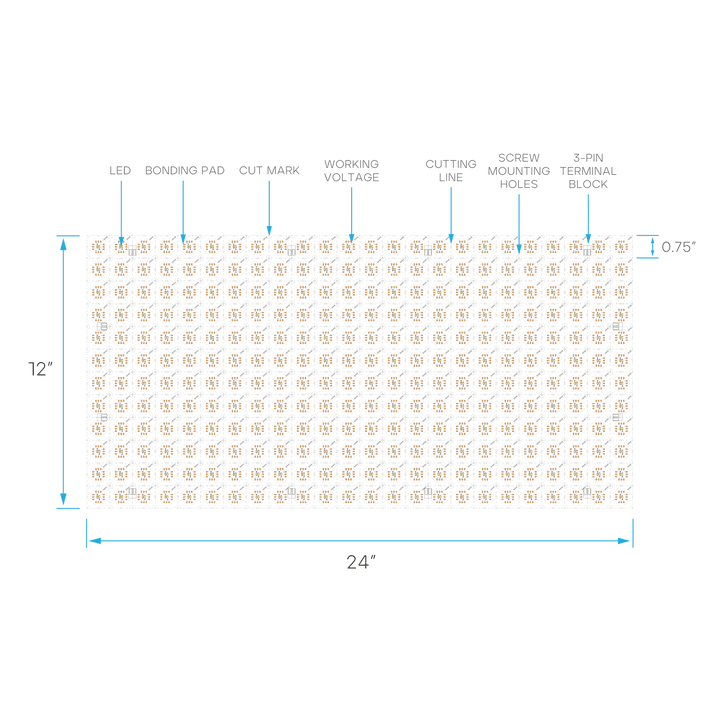LUXRITE-LR44960Luxrite Taperite LR44960 1FT X 2FT 12W/SQ FT IP54 LED Tape Light Sheet Selectable CCT