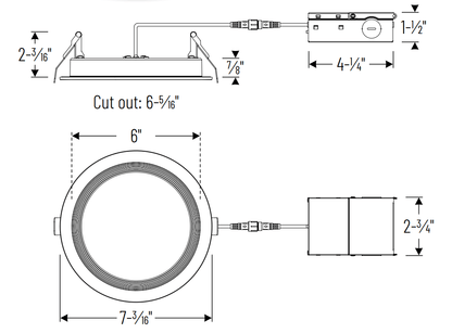 NORA - NFRC - R6W2TWMPWNora NFRC - R6 15W 6" Fire Rated Baffled LED Downlight Selectable CCT