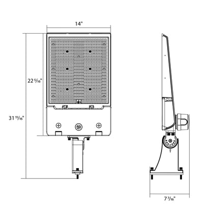RAB - AL22 - 300WRAB AL22 - 300 300W Area Light Adjustable Throw + Selectable Wattage