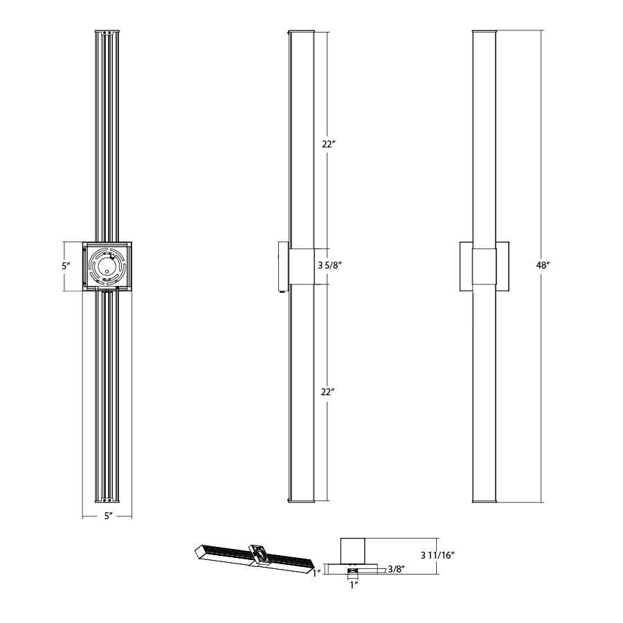 RAB - ALR - 48SBRAB ALR - 48SB 38W 48" Wall Vanity Selectable CCT