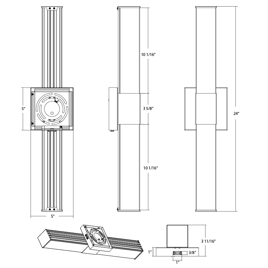 RAB - ALR24 - SBRAB ALR24 - SB 24W 24" Wall Sconce Selectable CCT