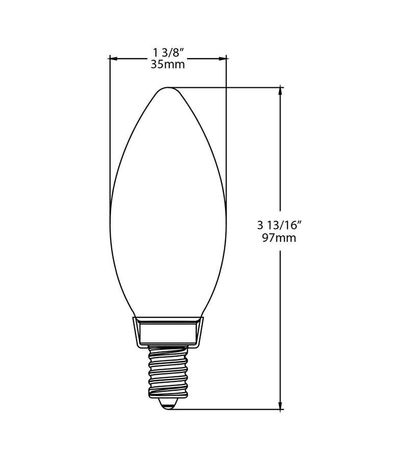 RAB - B11 - 5 - E12 - 927 - F - CRAB B11 - 5 - E12 5W LED Decorative Clear Torpedo Bulb 27K/30K/40K