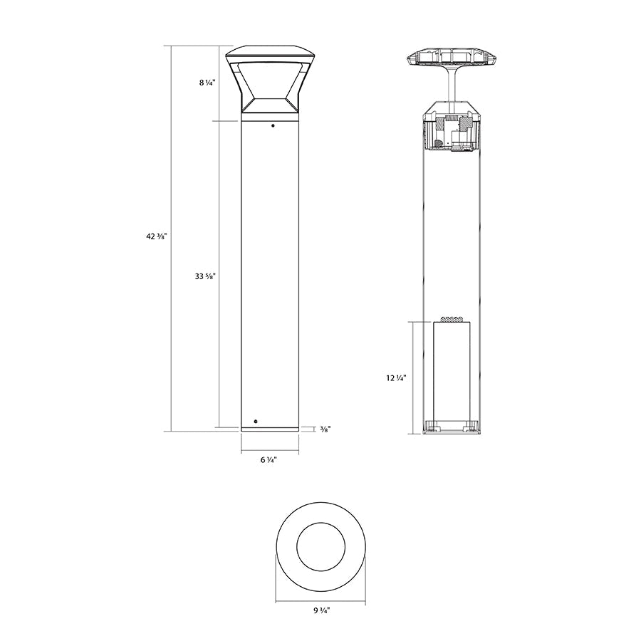 RAB-B17HWRAB B17H Y Hat Bollard Selectable Wattage Selectable CCT