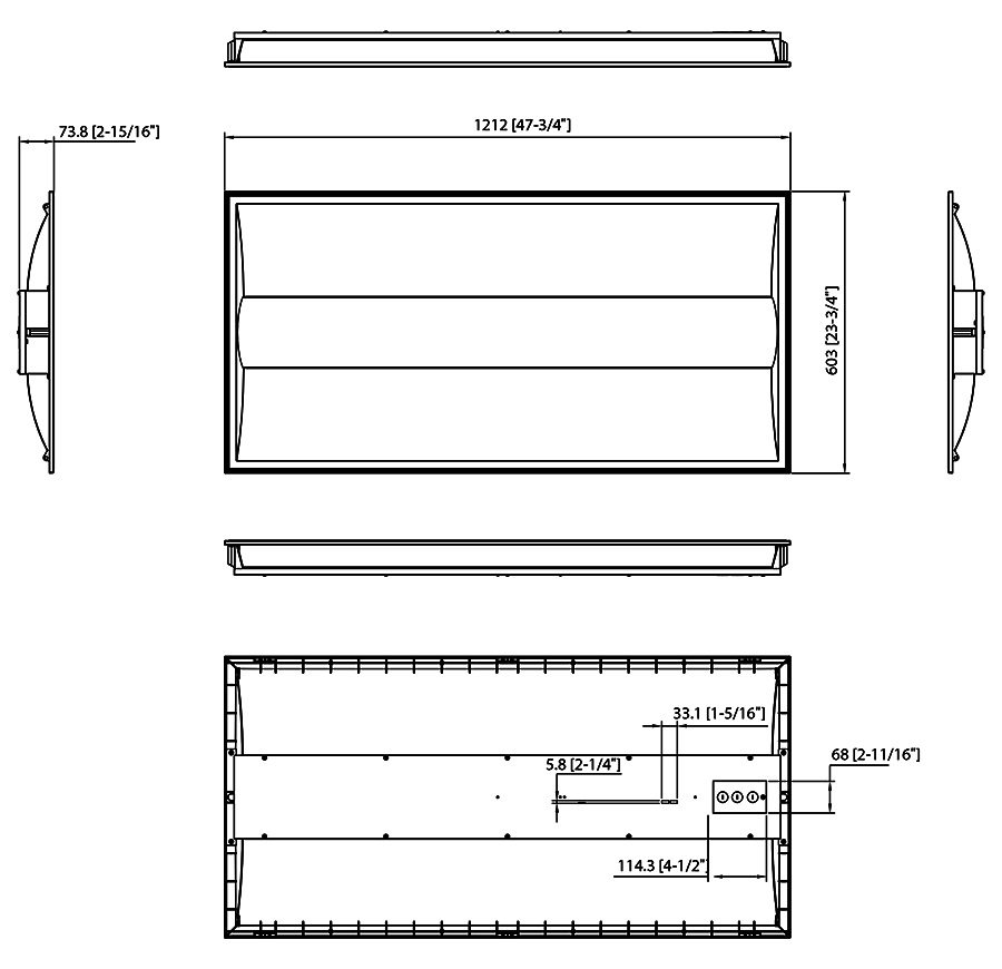 RAB-C-SWISH2X4RAB C-SWISH2X4 40W 2FT X 4FT Center Basket Selectable CCT/Wattage