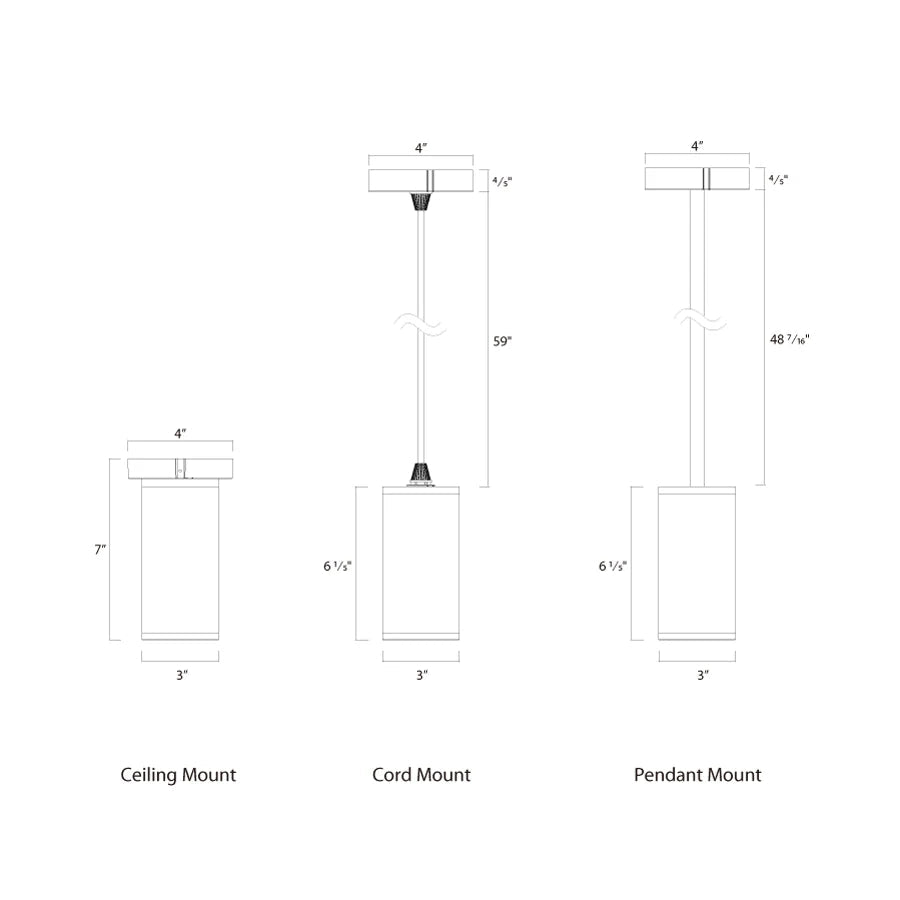 RAB-CD34-3SPKRAB CD34 - 3SP 10W 3" Cylinder Surface/Pendant Mount Selectable Wattage + CCT