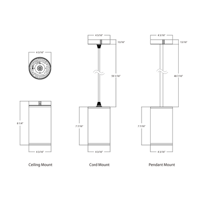 RAB - CD34 - 4SPZRAB CD34 - 4SP 20W 4" Cylinder Surface/Pendant Mount Selectable Wattage/CCT