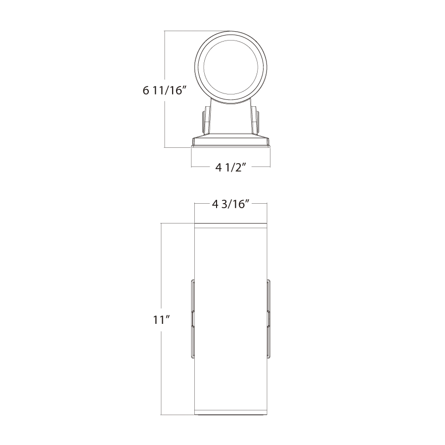 RAB - CD34 - 4WZRAB CD34 - 4W 20W 4" Cylinder Wall Mount Selectable Wattage/CCT