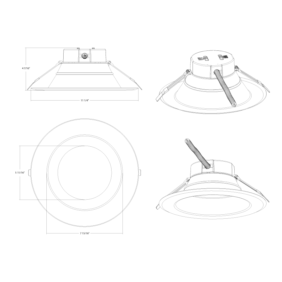 RAB - CR10RAB CR10 37W LED 10" Commercial Downlight Selectable Wattage/CCT