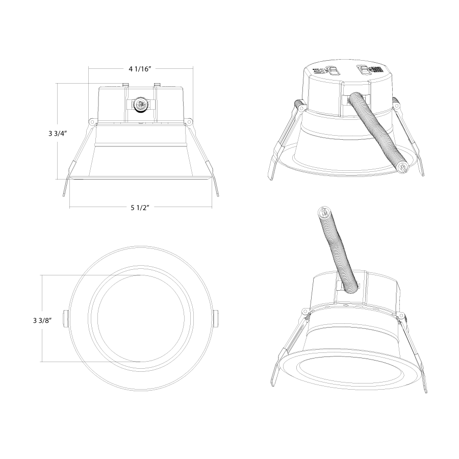 RAB - CR4RAB CR4 10W LED 4" Commercial Downlight Selectable Wattage/CCT