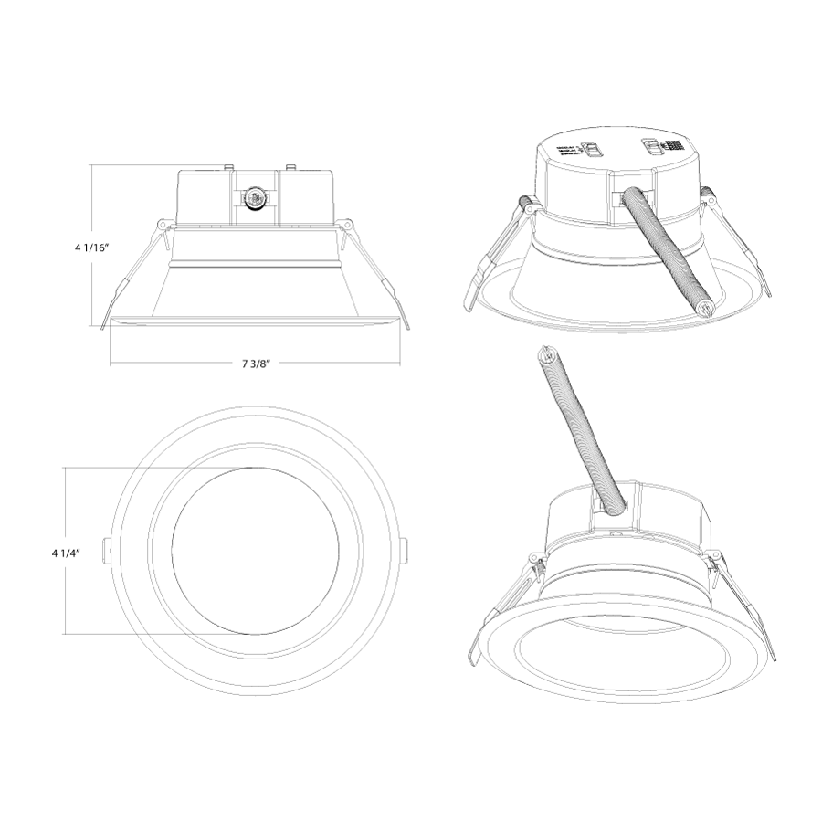 RAB - CR6RAB CR6 21W LED 6" Commercial Downlight Selectable Wattage/CCT