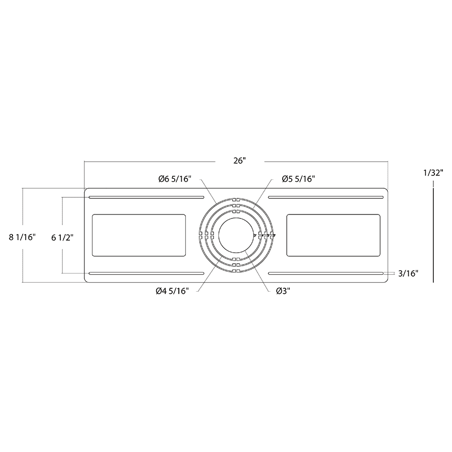RAB-DLPLATE/WFR3456RAB DDLPLATE/WFR3456 Rough In Mounting Plate 3"/4"/5"/6"