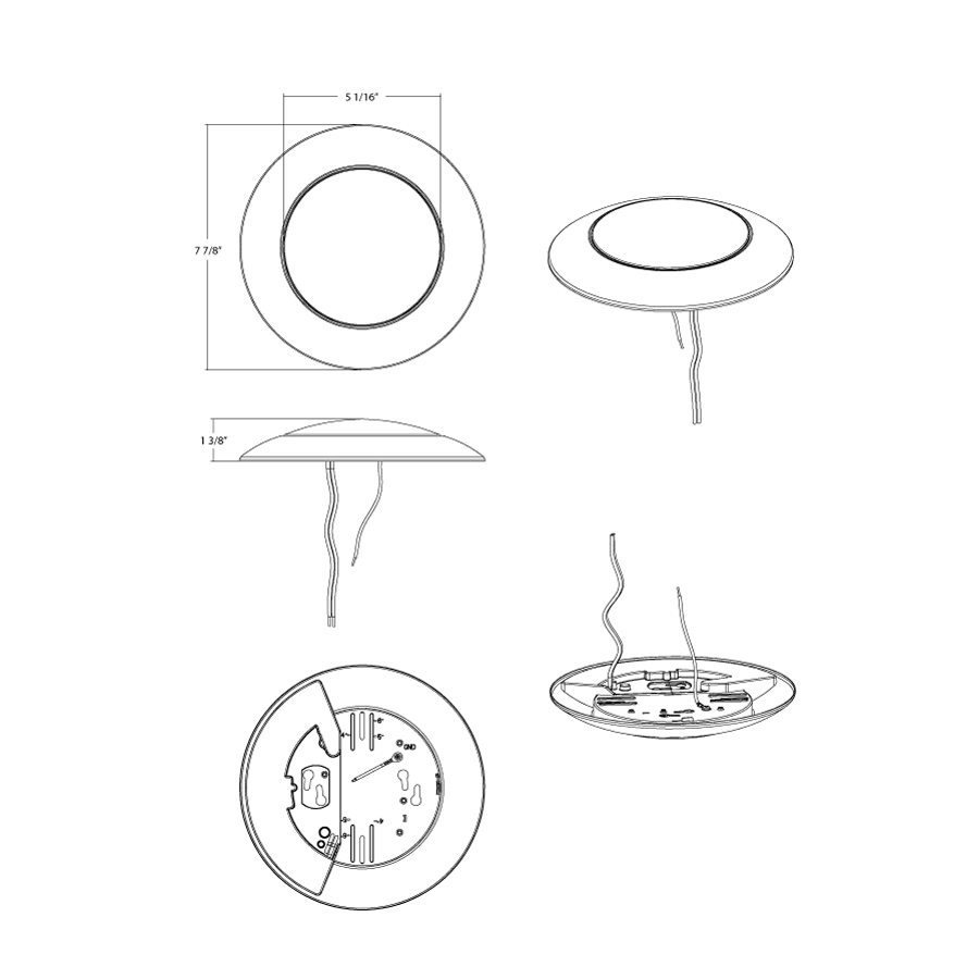 RAB-DSK34-6/LCBRAB DISK34/LCB LED 4"/6" Bluetooth Surface Mount Selectable CCT