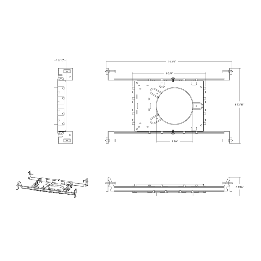 RAB - DLPLATE/WFR4/NB/CLRAB DLPLATE/WFR4/NB/CL 4" Rough In Mounting Plate