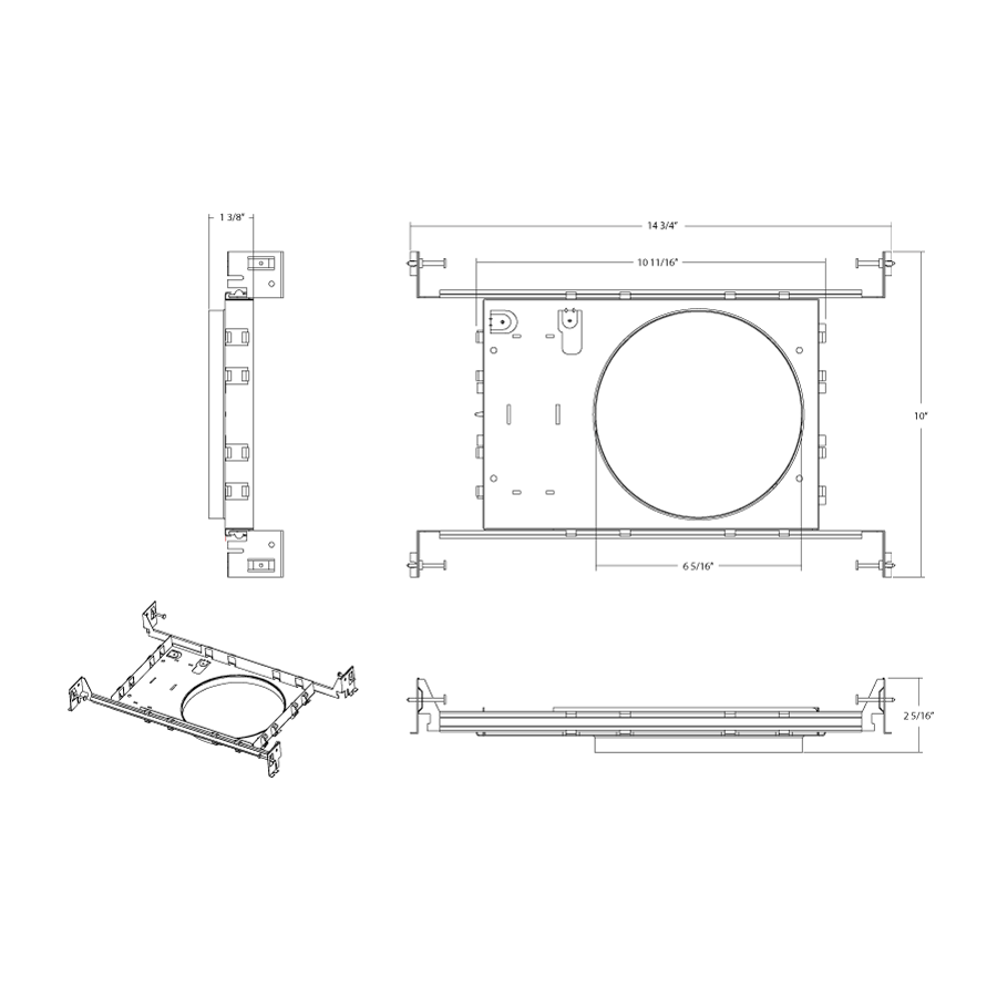 RAB - DLPLATE/WFR6/NB/CLRAB DLPLATE/WFR6/NB/CL 6" Rough In Mounting Plate