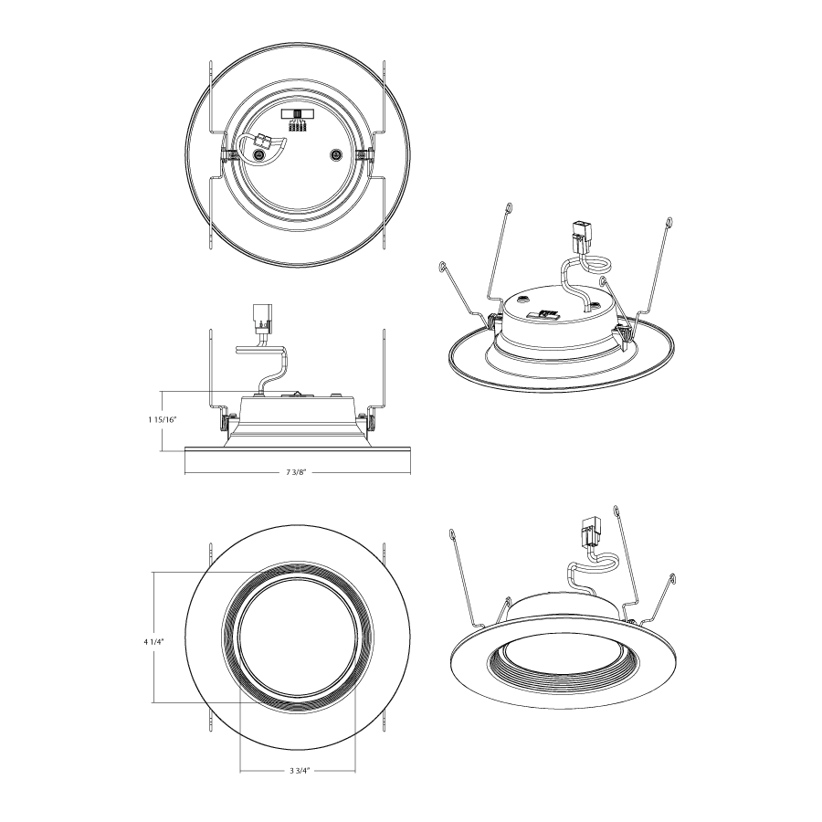 RAB - ECLPS6BRAB ECLPS6 9W LED 6" Round Retrofit + Nightlight Selectable CCT