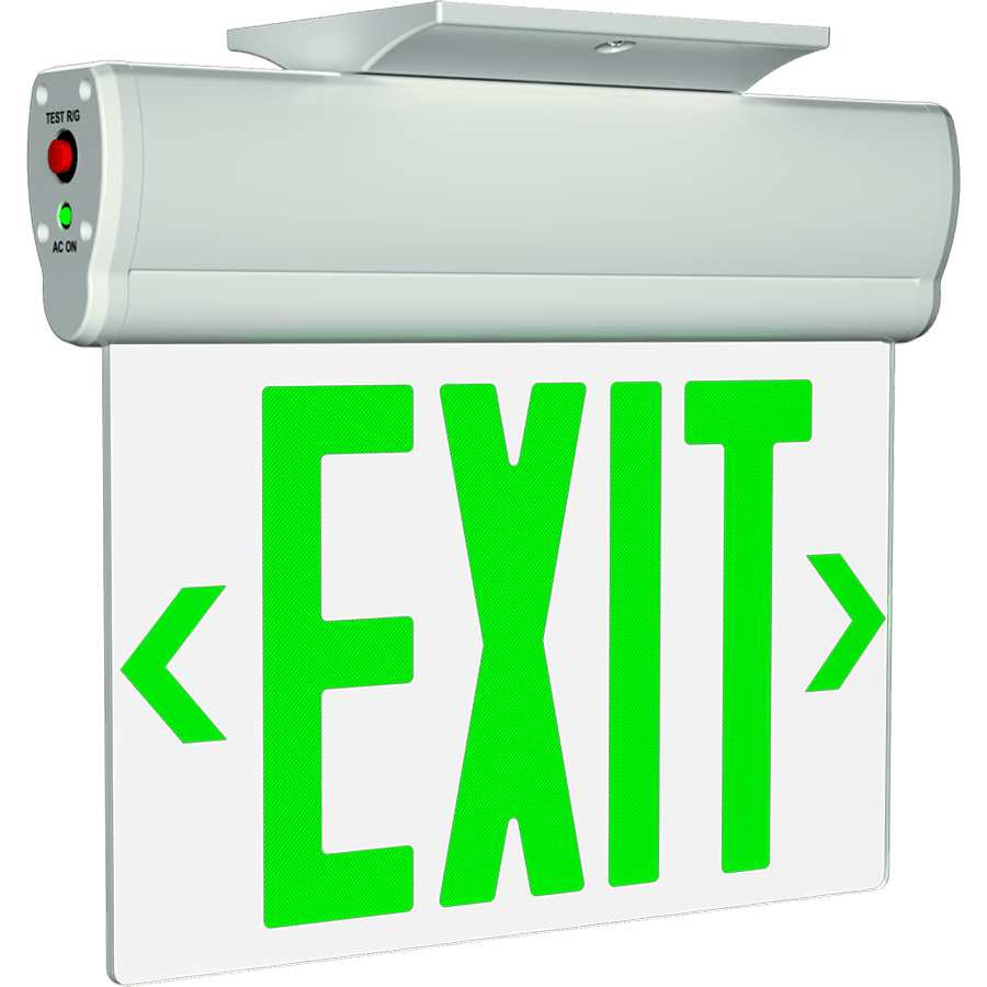 RAB-ELSRAB ELS Edge-Lit LED Exit Sign Red/Green White Housing with Battery Backup