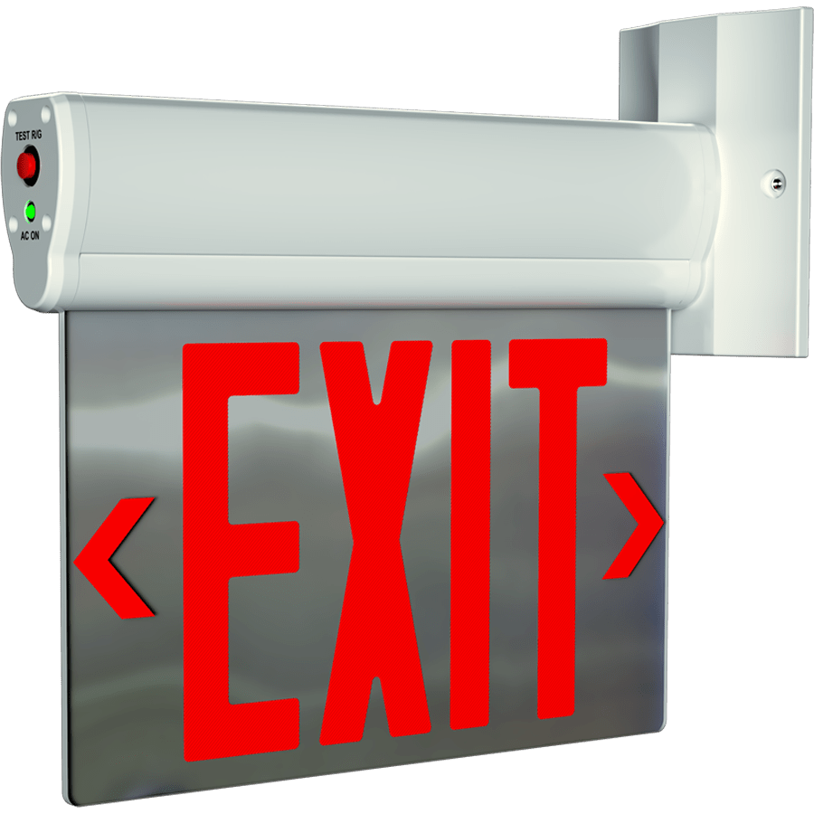 RAB-ELS-MPRAB ELS Edge-Lit LED Exit Sign Red/Green White Housing with Battery Backup