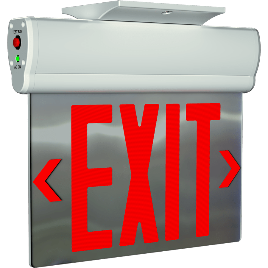 RAB-ELS-MPRAB ELS Edge-Lit LED Exit Sign Red/Green White Housing with Battery Backup