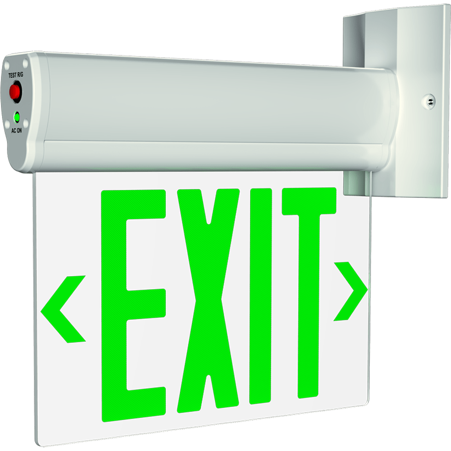 RAB-ELS-MPRAB ELS Edge-Lit LED Exit Sign Red/Green White Housing with Battery Backup