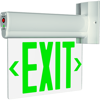 RAB-ELS-MPRAB ELS Edge-Lit LED Exit Sign Red/Green White Housing with Battery Backup
