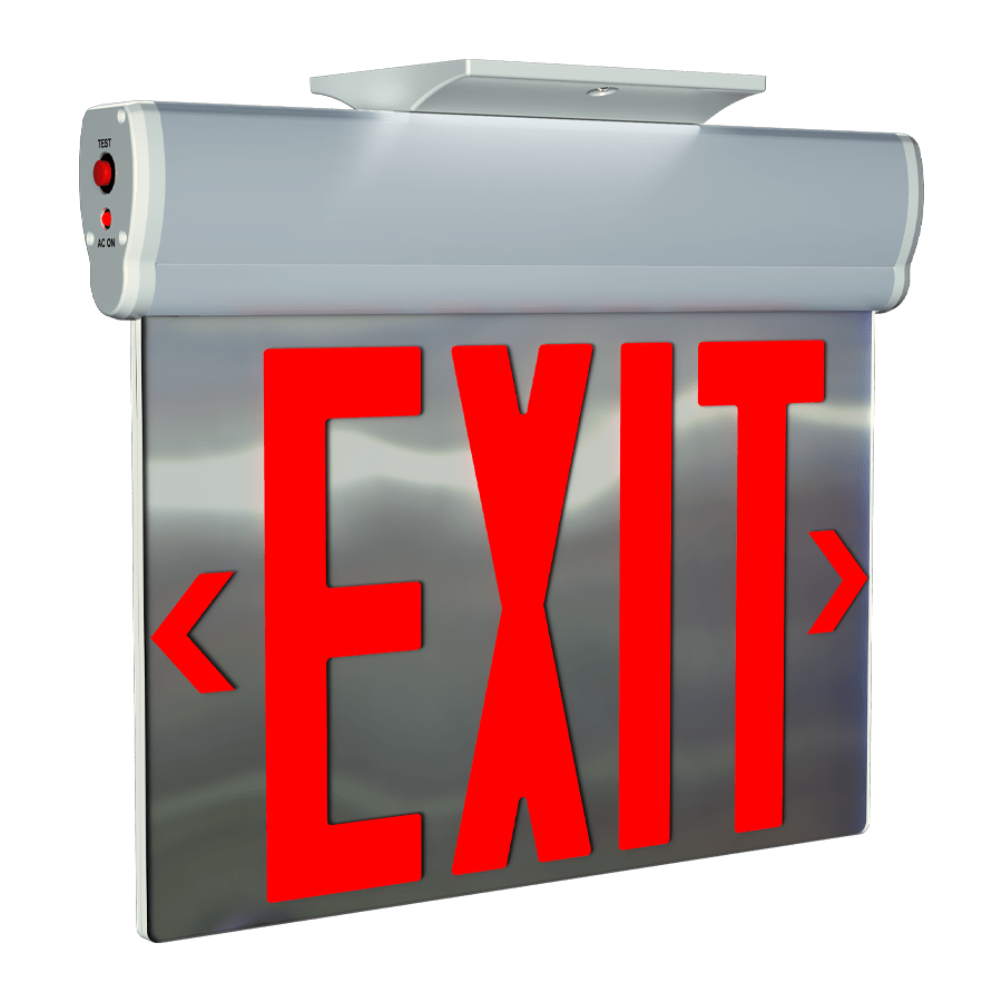 RAB-ELSNYC-MPRAB ELSNYC Edge-Lit LED Exit Sign Red NYC Compliant Aluminum with Battery Backup
