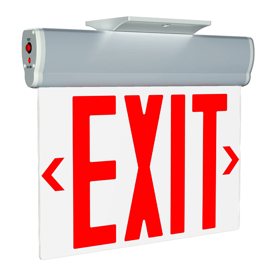 RAB-ELSNYCRAB ELSNYC Edge-Lit LED Exit Sign Red NYC Compliant Aluminum with Battery Backup