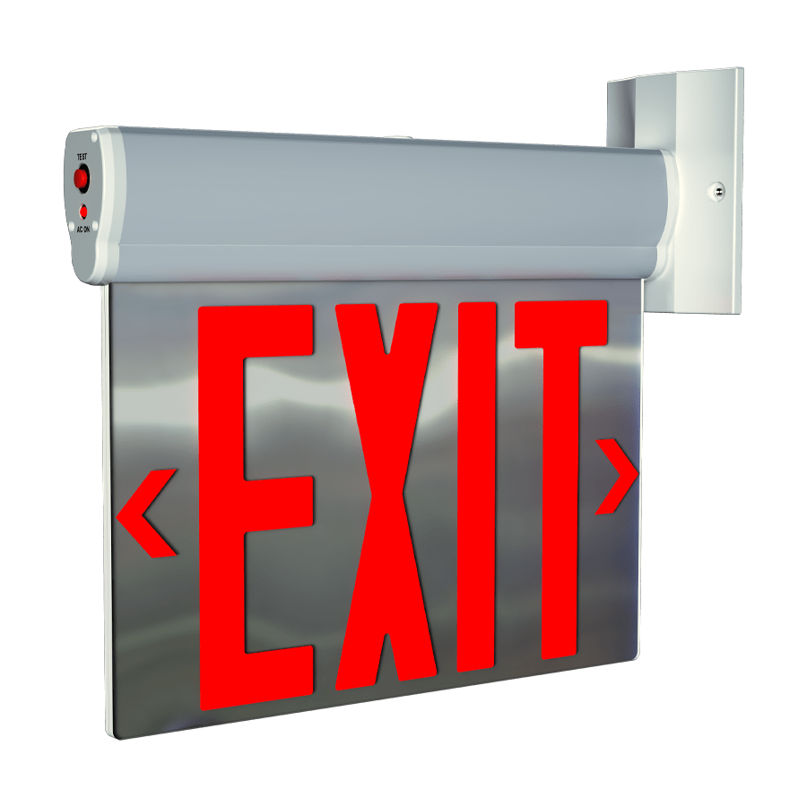 RAB-ELSNYC-MPRAB ELSNYC Edge-Lit LED Exit Sign Red NYC Compliant Aluminum with Battery Backup