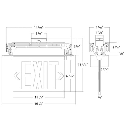RAB - ELX - MPRAB ELX - MP Double Face Edge Lit Exit Sign Red/Green Letters