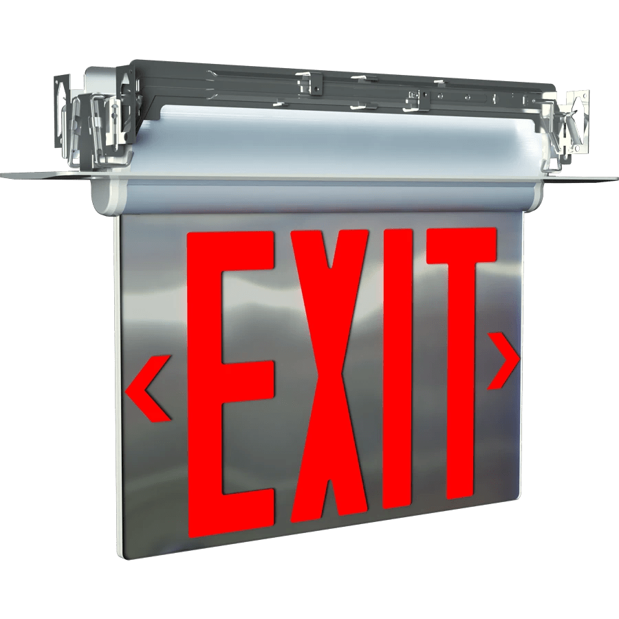RAB - ELXNYC - MPRAB ELXNYC - MP Double Face Edge Lit Exit Sign Red/Green Letters NYC Approved