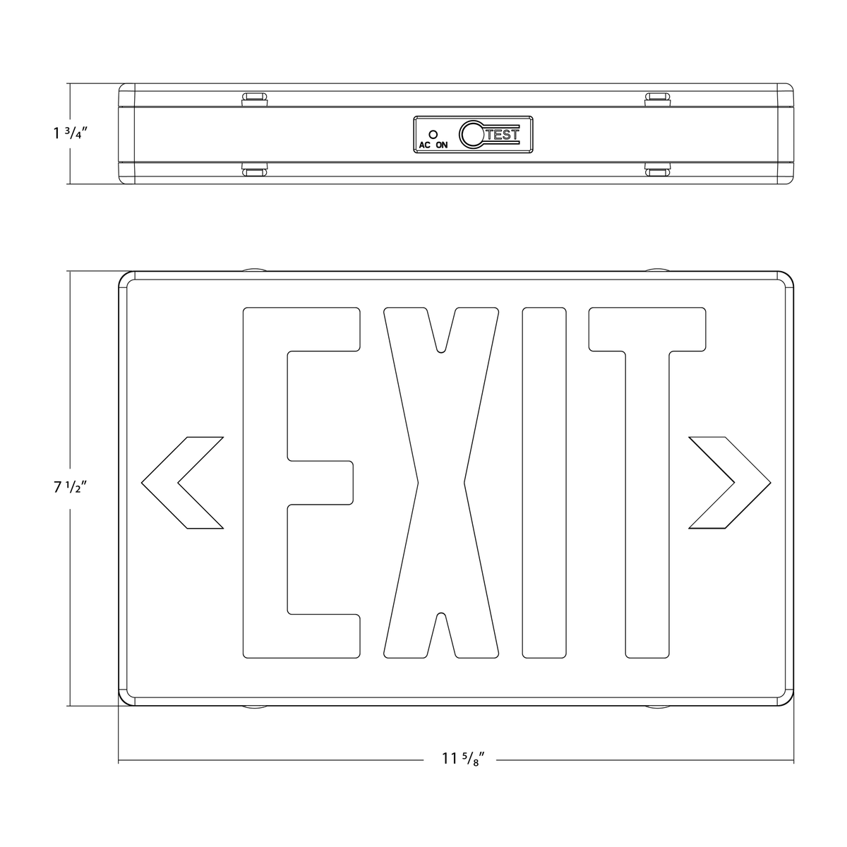 RAB-EXIT-RRAB EXIT-R LED Exit Sign Red/Green Remote Capable with Battery Backup
