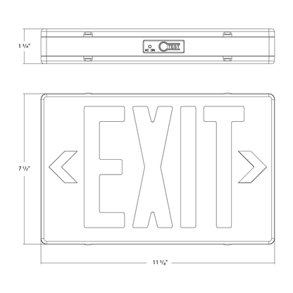 RAB-EXIT-RRAB EXIT-R LED Exit Sign Red/Green Remote Capable with Battery Backup