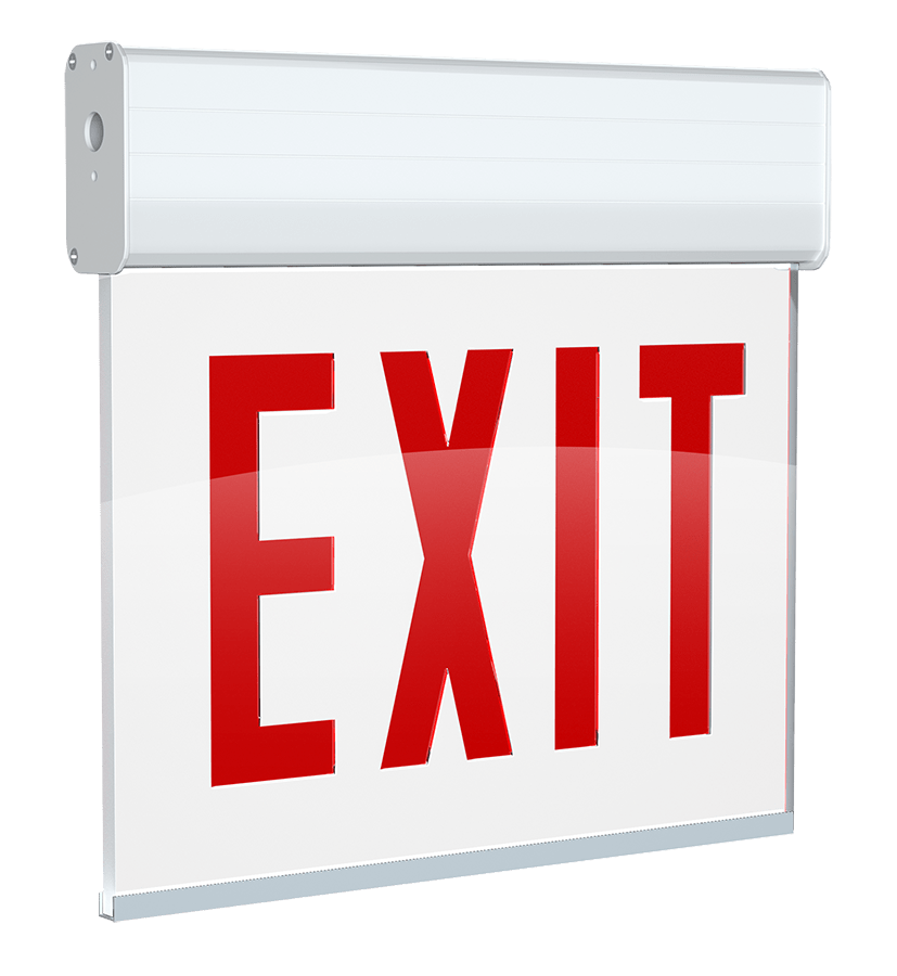 RAB-EXITEDGE-WPW/ERAB EXITEDGE Aluminum Edge-Lit LED Exit Sign with Battery Backup