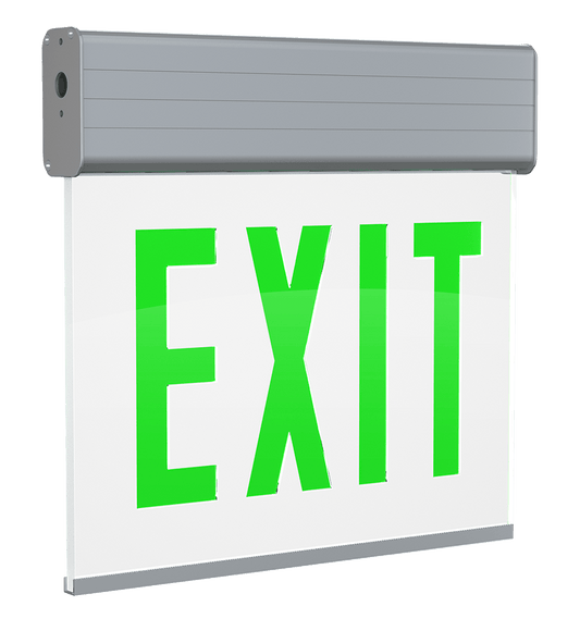 RAB-EXITEDGE-1/ERAB EXITEDGE Aluminum Edge-Lit LED Exit Sign with Battery Backup