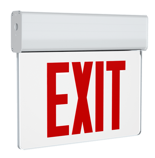 RAB-EXITEDGE-1W/ERAB EXITEDGE Aluminum Edge-Lit LED Exit Sign with Battery Backup