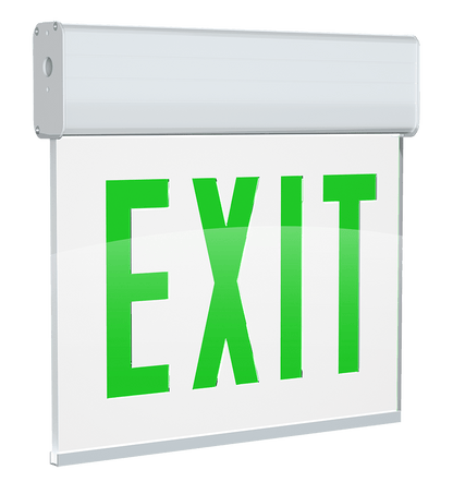 RAB-EXITEDGE-1GW/ERAB EXITEDGE Aluminum Edge-Lit LED Exit Sign with Battery Backup