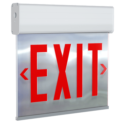 RAB-EXITEDGE-MPW/ERAB EXITEDGE Aluminum Edge-Lit LED Exit Sign with Battery Backup