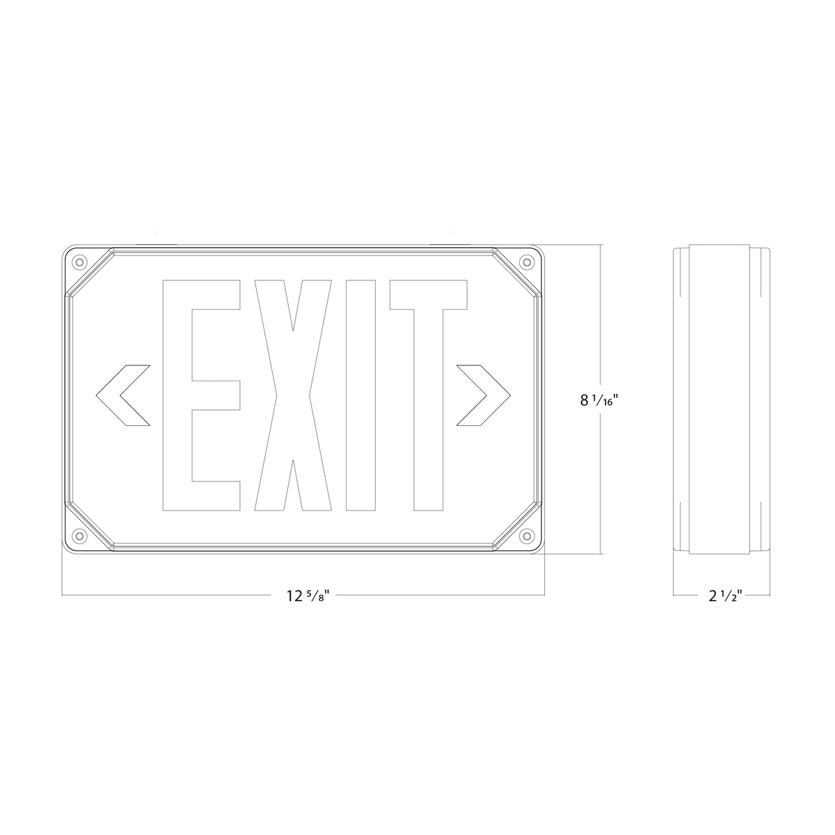 RAB-EXITOUT-GRAB EXITOUT LED Wet Location Exit Sign with Battery Backup