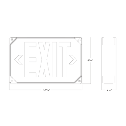RAB-EXITOUT-GRAB EXITOUT LED Wet Location Exit Sign with Battery Backup